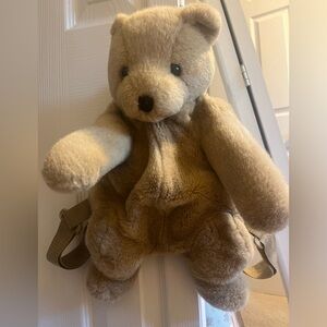 Vintage Teddy Bear Plush Backpack